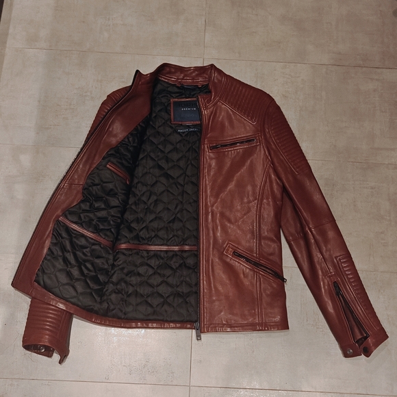 Red Superdry Leather Jacket Collab w/ Idris Elba - Picture 6 of 13
